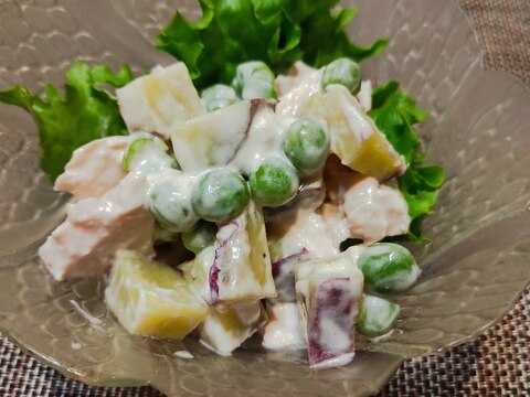 豆入り☆鶏ハムとさつま芋のヨーグルトサラダ